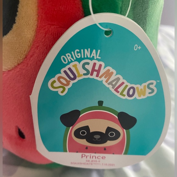 NWT 8” Prince the Pug in Watermelon Costume SQUISHMALLOWS - Picture 3 of 4